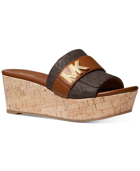 michael michael kors women's jilly platform slide sandals|Michael Kors summer mid sandals.